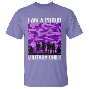 I Am A Proud Military Child T Shirt Military Child Month Purple Camouflage Flag TS11 Violet Print Your Wear