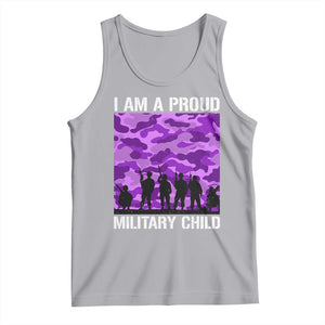 I Am A Proud Military Child Tank Top Military Child Month Purple Camouflage Flag TS11 Athletic Heather Print Your Wear