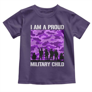 I Am A Proud Military Child Toddler T Shirt Military Child Month Purple Camouflage Flag TS11 Purple Print Your Wear