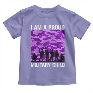 I Am A Proud Military Child Toddler T Shirt Military Child Month Purple Camouflage Flag TS11 Violet Print Your Wear
