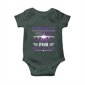 Purple Up For Military Kids Baby Onesie Vintage American Flag Fights TS11 Print Your Wear