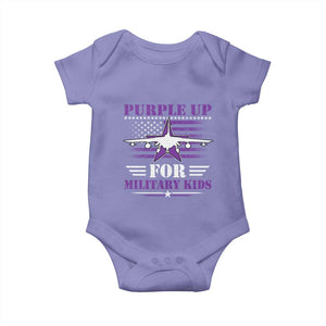 Purple Up For Military Kids Baby Onesie Vintage American Flag Fights TS11 Violet Print Your Wear
