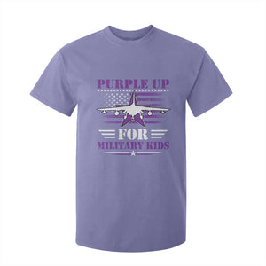Purple Up For Military Kids T Shirt For Kid Vintage American Flag Fights TS11 Violet Print Your Wear