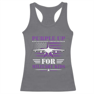 Purple Up For Military Kids Racerback Tank Top Vintage American Flag Fights TS11 Charcoal Print Your Wear