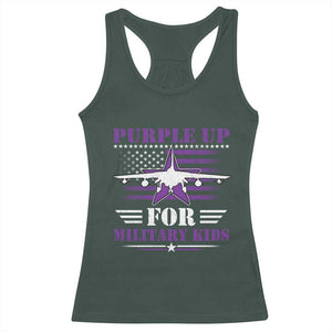 Purple Up For Military Kids Racerback Tank Top Vintage American Flag Fights TS11 Dark Forest Green Print Your Wear