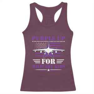 Purple Up For Military Kids Racerback Tank Top Vintage American Flag Fights TS11 Maroon Print Your Wear