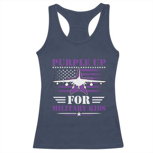 Purple Up For Military Kids Racerback Tank Top Vintage American Flag Fights TS11 Navy Print Your Wear