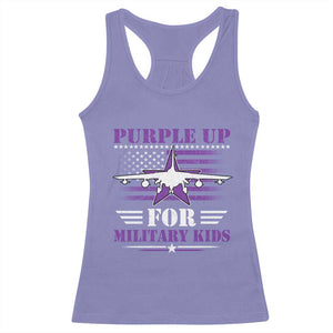 Purple Up For Military Kids Racerback Tank Top Vintage American Flag Fights TS11 Violet Print Your Wear