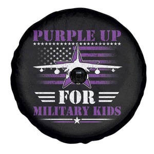 Purple Up For Military Kids Spare Tire Cover Vintage American Flag Fights TS11 Print Your Wear