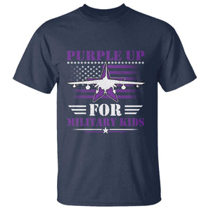 Purple Up For Military Kids T Shirt Vintage American Flag Fights TS11 Navy Print Your Wear