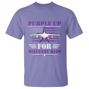 Purple Up For Military Kids T Shirt Vintage American Flag Fights TS11 Violet Print Your Wear