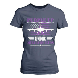 Purple Up For Military Kids T Shirt For Women Vintage American Flag Fights TS11 Navy Print Your Wear