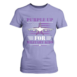 Purple Up For Military Kids T Shirt For Women Vintage American Flag Fights TS11 Violet Print Your Wear