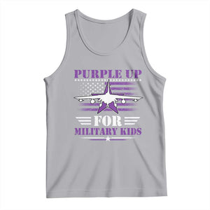 Purple Up For Military Kids Tank Top Vintage American Flag Fights TS11 Athletic Heather Print Your Wear