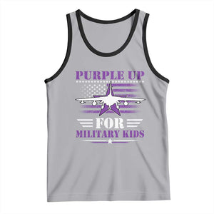 Purple Up For Military Kids Tank Top Vintage American Flag Fights TS11 Athletic Heather Black Print Your Wear