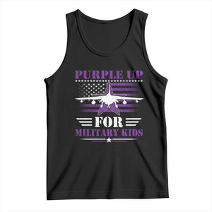 Purple Up For Military Kids Tank Top Vintage American Flag Fights TS11 Black Print Your Wear