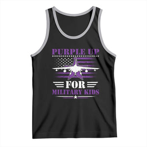 Purple Up For Military Kids Tank Top Vintage American Flag Fights TS11 Black Athletic Heather Print Your Wear