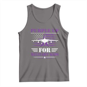 Purple Up For Military Kids Tank Top Vintage American Flag Fights TS11 Deep Heather Print Your Wear