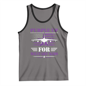 Purple Up For Military Kids Tank Top Vintage American Flag Fights TS11 Deep Heather Black Print Your Wear