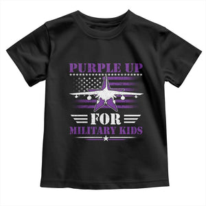 Purple Up For Military Kids Toddler T Shirt Vintage American Flag Fights TS11 Black Print Your Wear