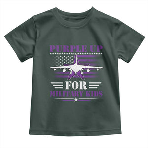 Purple Up For Military Kids Toddler T Shirt Vintage American Flag Fights TS11 Dark Forest Green Print Your Wear