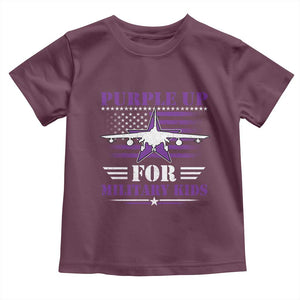 Purple Up For Military Kids Toddler T Shirt Vintage American Flag Fights TS11 Maroon Print Your Wear