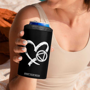 Sobriety Heart Sober Anniversary Alcoholic Abstinence 4 in 1 Can Cooler Tumbler TS11 Print Your Wear