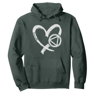 Sobriety Heart Sober Anniversary Alcoholic Abstinence Hoodie TS11 Dark Forest Green Print Your Wear