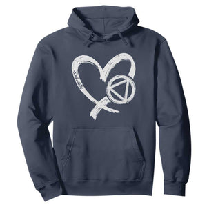 Sobriety Heart Sober Anniversary Alcoholic Abstinence Hoodie TS11 Navy Print Your Wear