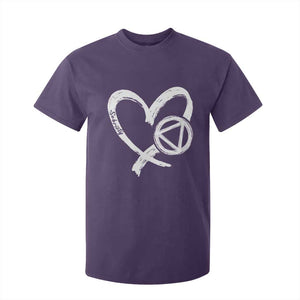 Sobriety Heart Sober Anniversary Alcoholic Abstinence T Shirt For Kid TS11 Purple Print Your Wear