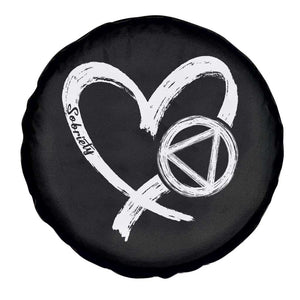 Sobriety Heart Sober Anniversary Alcoholic Abstinence Spare Tire Cover TS11 Print Your Wear