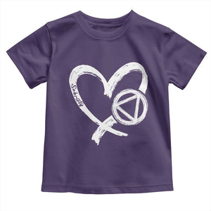 Sobriety Heart Sober Anniversary Alcoholic Abstinence Toddler T Shirt TS11 Purple Print Your Wear