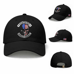 Certified Sober Badass Baseball Cap Sobriety Alcohol Fighters Vintage Skull