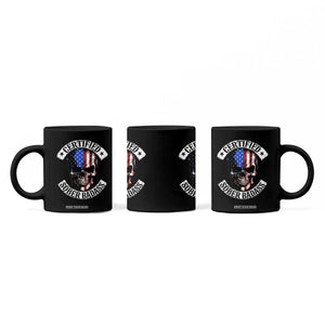 Certified Sober Badass Coffee Mug Sobriety Alcohol Fighters Vintage Skull