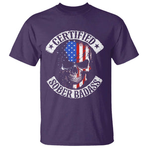Certified Sober Badass T Shirt Sobriety Alcohol Fighters Vintage Skull