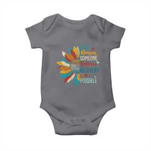 Sober Recover Baby Onesie Be The Reason Someone Believes Recovery Is Possible TS11 Charcoal Print Your Wear