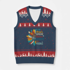 Sober Recover V-Neck Knit Sweater Vest Be The Reason Someone Believes Recovery Is Possible TS11 Navy Red Print Your Wear
