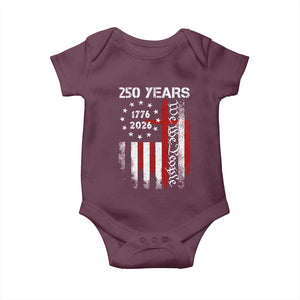 250 Years America Anniversary Christian USA Flag Baby Onesie TS11 Maroon Print Your Wear