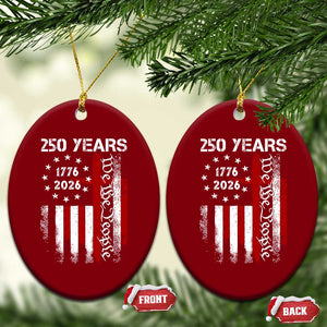 250 Years America Anniversary Christian USA Flag Ceramic Ornament TS11 Print Your Wear