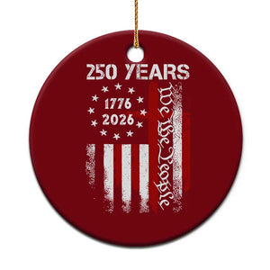 250 Years America Anniversary Christian USA Flag Ceramic Ornament TS11 1pc Red Print Your Wear