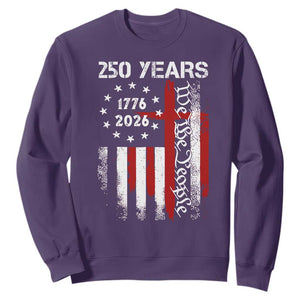 250 Years America Anniversary Christian USA Flag Sweatshirt TS11 Purple Print Your Wear