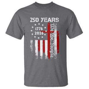 250 Years America Anniversary Christian USA Flag T Shirt TS11 Charcoal Print Your Wear
