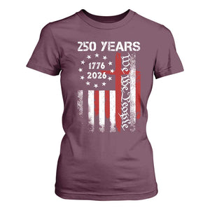 250 Years America Anniversary Christian USA Flag T Shirt For Women TS11 Maroon Print Your Wear