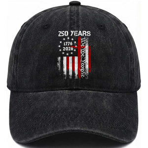 250 Years America Anniversary Christian USA Flag Washed Cotton Baseball Cap TS11 Print Your Wear