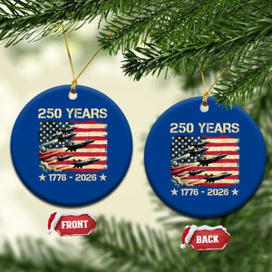 USA 250 Years 1776 2026 Patriotic Jets Trail American Flag Ceramic Ornament TS11 1pc Blue Print Your Wear