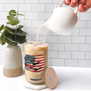 USA 250 Years 1776 2026 Patriotic Jets Trail American Flag Glass Can TS11 Print Your Wear