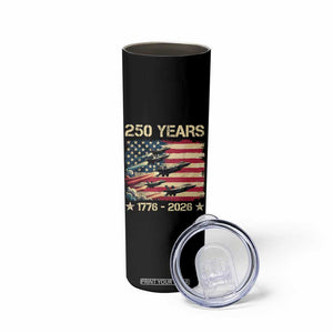 USA 250 Years 1776 2026 Patriotic Jets Trail American Flag Skinny Tumbler TS11 Print Your Wear