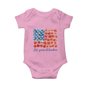 US 250 Years Of Freedom Baby Onesie Retro Flower American Flag TS11 Light Pink Print Your Wear