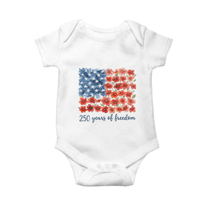 US 250 Years Of Freedom Baby Onesie Retro Flower American Flag TS11 White Print Your Wear