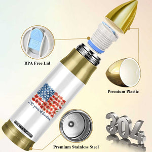 US 250 Years Of Freedom Bullet Tumbler Retro Flower American Flag TS11 Print Your Wear